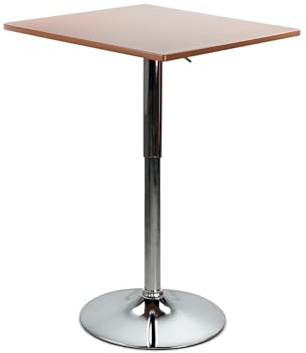 Brigros WeHome - Tavolo Bar Regolabile in Altezza, Tavolino Alto da Salotto, Tavolo Quadrato o Rotondo per Cucina, Disponibile in Diversi Colori, Marrone