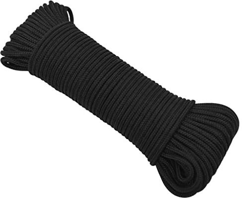 vidaXL Bootsseil Ankerleine Festmacher Tauwerk PP Leine Seil Tau Polypropylenseil Geflochten Flechtleine Schwarz 3mm 50m Polypropylen