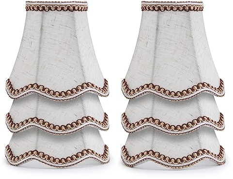 Fuloon Lampenschirme 2er/6er set E14 E27 Lampenschirm für Tischlampe Kronleuchter Pendellampe Wandleuchte Hängelampe Lampenschirm Geeignet für Wohnzimmer Schlafzimmer