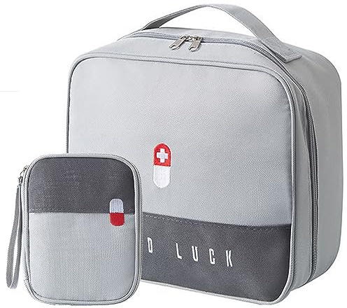 Ritte 2 Stücke Medikamententasche, Notfalltasche, Leer Medizinische Notfalltasche, Tragbar Reiseapotheke Tasche, für Home Office Reisen Outdoor (B)