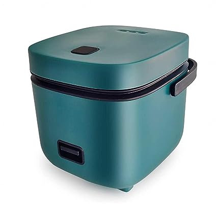 PanHuiWen Small Rice Cooker 1 Person, Electric Rice Cooker Steamer Korean Micro Rice Cooker 1.2 L, Fast Cooking without Burning,Green
