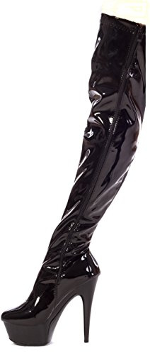 Kassiopeya Patent Platform Overknee High Heels Size 36-44 Black, Red, Pink, White, black, 40