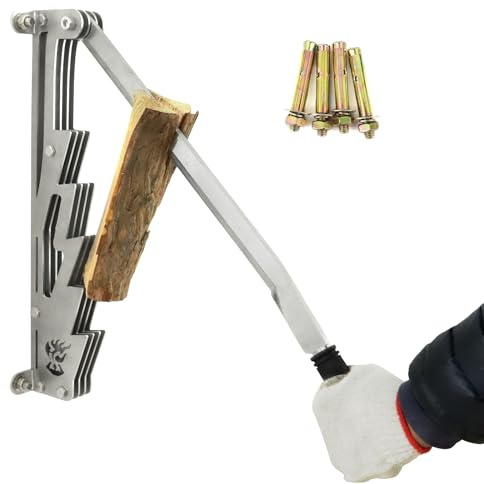 BiggerFire Stainless Steel Wall Mounted Firewood Kindling Wood Splitter Wood Cutter Indoor Manual kindling Maker Log Splitter with Mounting Screws