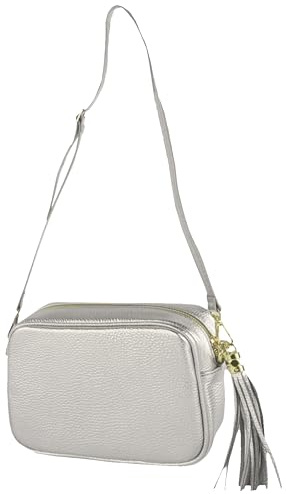 modamoda de T240 Damen Leder Umhängetasche Schultertasche, handmade in Italy