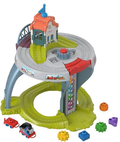 Il Trenino Thomas - Il Mio Primo Set Trenino, pist con 2 livelli di gioco, blocchi di forme impilabili e accessori per lo sviluppo motorio, giocattolo per bambini, 1+ anni, JDD70