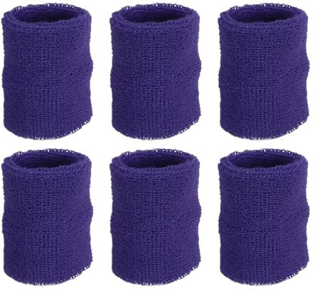 PATIKIL 6 Packung Schweißbänder Handgelenk 8x10cm Weiche Verdickte Baumwolle Fitness Arm Schweißband für Tennis Basketball Fußball, Dunkel Blau