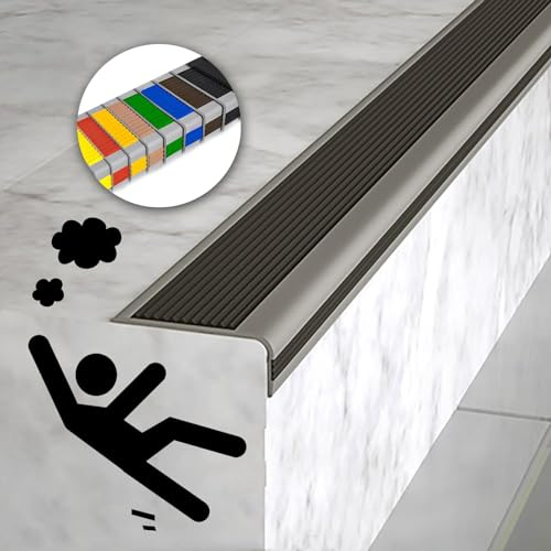 Innenbereich PVC wasserfest Feuerfest Treppen Kantenschutz-Formleiste,Außen Treppenkantenprofil,flexible Gummistufen Eckenschutz,rutschfeste dekoration kantenprofil,Selbstklebend Kantenschutzprofil. (