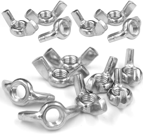 Schmetterlingsmutter, Flügelmutter, Wing Nut, 60 Stück Schmetterling Muttern, Geeignet für Mechanische Geräte, Brückenbau, Elektronische Geräte, Möbeldekoration, Schiffe(M6/M8/M10)