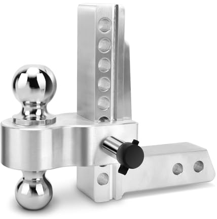 Wakects Trailer Coupling with Adjustable Tow Bar for 2-5/16-Inch Double Hitch Ball and 5.08 cm Receiver