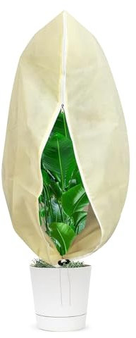JCUGSBS 100 * 80CM Cappuccio Protezione Piante, 80g/㎡ Copertura Piante Tessuto Non Tessuto, Telo Antigelo per Piante, con Cerniera e Corda di Estrazione per prevenire Insetti, Neve e Freddo