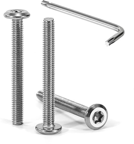 Tunejoy Torx Flat Head Skruvar M4 x 35 mm Hexagonal Huvudskruv A2 Rostfritt Stål Bultar V2A Möbelbultar T20 T20 Full Gängad 30 st