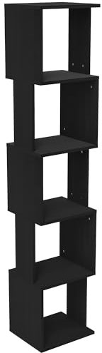 HOMCOM Bibliothèque étagère de Rangement à 5 Niveaux étagère à Livres en Bois, étagère Cube Rangement pour Salon, Bureau à Domicile, 33 x 28 x 161 cm, Noir