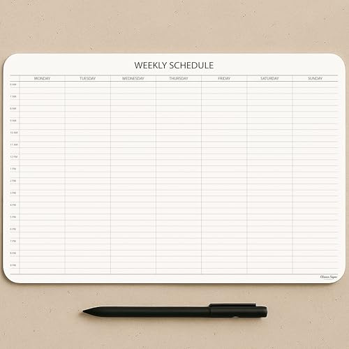 Schedule Pad, Tear Off Undated Weekly Planner Notepad, A4 Size (8,3 X 11,7), Premium Thick Paper with Cardboard Back Support, Weekly Desk Planner by CLEVER SIGNS