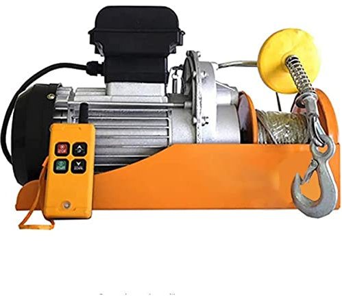 NIYNRDE Verricello Elettrico Cavo Paranco Sollevamento 220V con Telecomando Wireless E Interruttore Arresto Emergenza, Singola Doppia Imbracatura Paranco Verricello,P5,12m