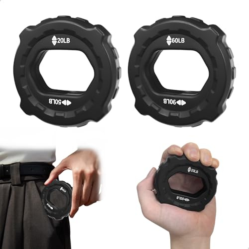 Handledstränare, mätinstrument med grepp, 2 motståndsnivåer underarmstränare, bärbar fingerträning, knådboll för händer terapi för underarms- och handstyrketräning, 2 stycken, svart