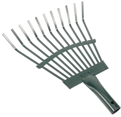ibasenice Rastrillo para Jardinería Herramienta De Limpieza Metálica para Césped y Arbustos Exteriores Fácil De Usar