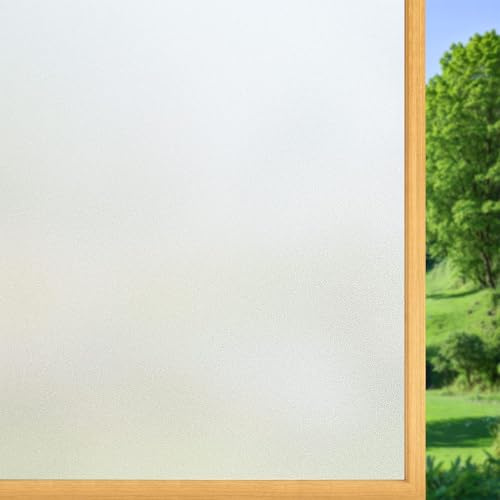 Pellicola per Vetri Finestre Privacy 40 x 220 cm Pellicola Protettiva Anti-Uv con Adesione Statica per Vetri Finestre Opaca per Cucina, Ufficio, Camera da Letto, Opaco puro