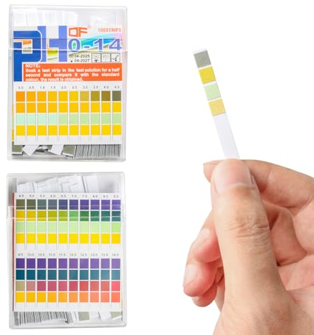 100 Ph-Teststreifen 0-14 Indikatorpapier Für Wasser, Pool, Aquarium | Ideal Für Trinkwasser, Schwimmbäder, Aquarien, Teiche, Labore, Schulen Und Industrielle Prozesse.