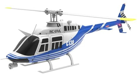 Torcster Hubschrauber Bell 206 Jet Ranger blau-Weiss 6G 312mm RTF 2,4G Ferngesteuert 3D Anfänger Indoor Heli