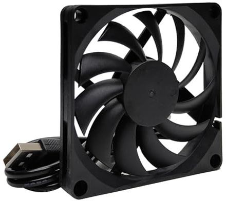SHOOYIO Ventilador de repuesto sin escobillas de 80 mm x 80 mm x 10 mm, 5 V, para router, PC, HDTV, caja con ventilador de refrigeración silencioso para escritorio