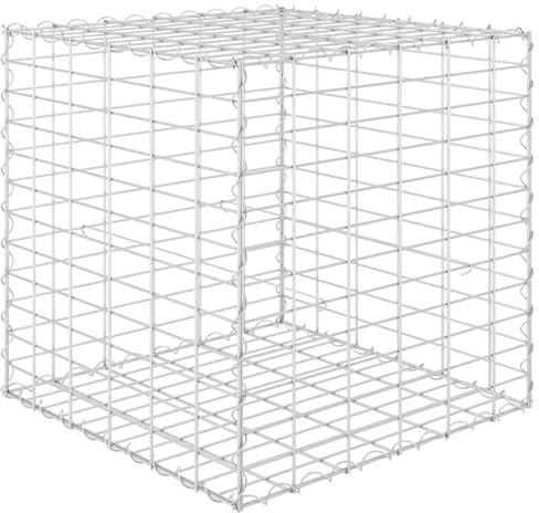 Gecheer Gabbione letto rialzato, struttura in filo di acciaio 60x60x60 cm, fioriera resistente per giardino, balcone, patio
