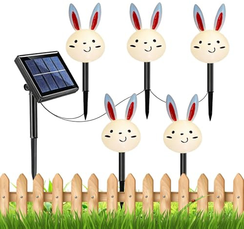 Luminaires Solaires Extérieur Printemps | Éclairage de Jardin étanche Lapin et Carotte de Pâques - Lumière d'Extérieur pour Paysage,pour Jardin, Patio, Cour, Pelouse, Allée, Terrasse, Aménagement