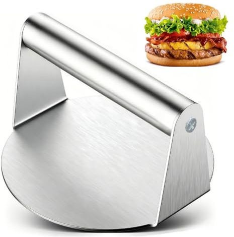 Kezidhp Burgerpresse, 6.2-Zoll runder Smash Burger Presse, Burger Smasher aus Edelstahl für Plancha Grill, leicht zu reinigen, Pattyformer für Steak, Hackfleisch und BBQ