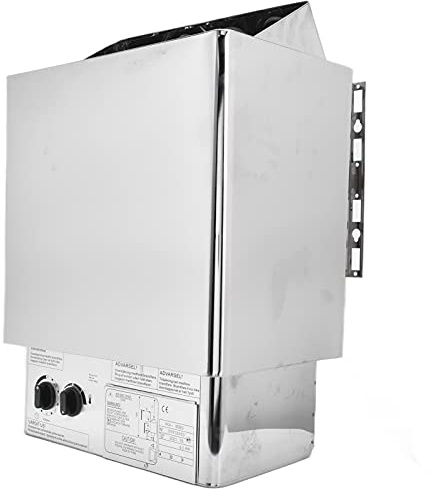 Aramox Poêle de Sauna en Acier Inoxydable 6 KW, 220 V, Contrôle Interne, Chauffage Rapide pour Petites et Moyennes Salles de Sauna, Hammams, Appartements, Hôtels, Gymnases
