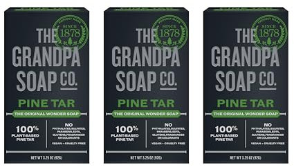 Grandpa's Pine Tar Bar Soap 3.25 Ounce (Pack of 3)