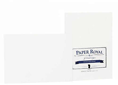 Rössler Paper Royal-Kartenpack | Kartenset | 20 Blanko Karten zum Selbstgestalten | DIN A6 Papier | Einladungskarten blanko | 11 x 1 x 15 cm| 1 Stück | Farbe: Weiß | Blankokarten zum Beschriften, Basteln, Gestalten von Einladungen und persönlichen Karten