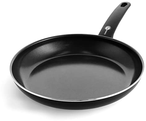 GreenPan Cambridge Bratppfanne (30 cm), gesunde keramische Antihaftbeschichtung, PFAS-frei, induktionsgeeignet, spülmaschinengeeignet, Schwarz