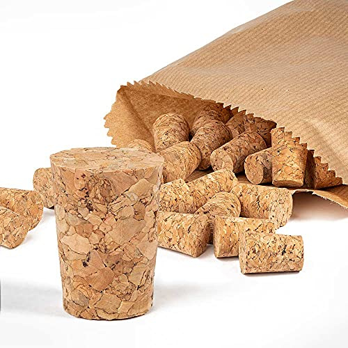 Tuuters Korken für Reagenzgläser 25 Stück (25 x Ø26 x 22mm) konisch spitz | Presskorken Korkstopfen und Spitzkorken, Reagenzglas, 2,5cm hoch, oben 2,6cm, unten 2,2cm, biologisch abbaubar, Basteln, Deko