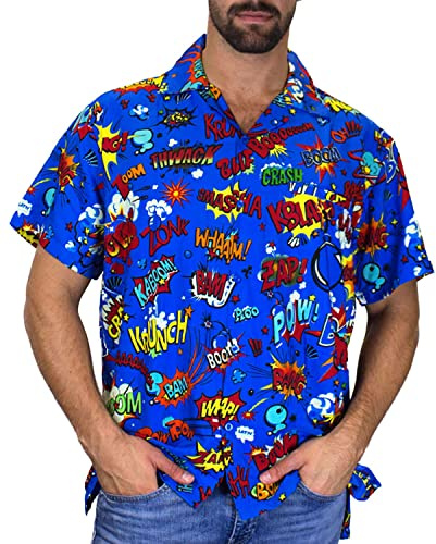 King Kameha Funky Chemise Hawaienne, BoomBang, multiblue, M