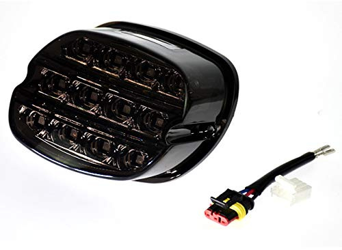 HDBUBALUS Motorcykel led bromsvansljus för Harley Dyna Fat Boy FLSTF natttåg FXSTB softail sportster väg kung electra glid, svart
