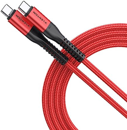 LENTION Cavo da USB C a USB C 1M 60W, 20V/3A Cavo a Ricarica Rapida Compatibile con MacBook Pro 2024-2016, Mac Air 2024-2018, Nuovo iPad Pro, Surface (CB-CCT-60W1M, Rosso)