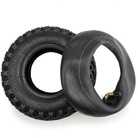 L-faster Pneu tout-terrain 200 x 50 et chambre à air de 20,3 cm, pneu de montagne et chambre à air pour scooter de montagne et planche à roulettes, roue pneumatique