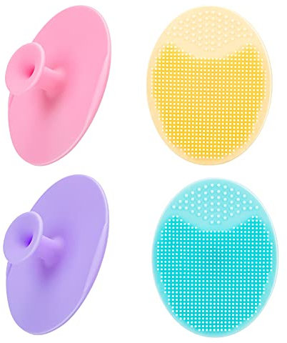 JEXCULL Gesichtsreinigungsbürste aus weichem Silikon, Gesichtspeeling, Mitesser, Akne, Porenpad, Cradle Cap Gesichtswaschbürste für Tiefenreinigung und Hautpflege (mehrfarbig A)