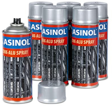 6 STK. ASINOL Zink-Alu Spray 400 ml Korrsionsschutz Grundierung Zinkspray