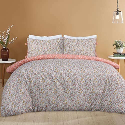 Sleepdown Bettbezug-Set, Orange, Weiß, King Size