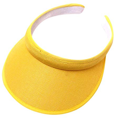 Unisex Visor Schirmmütze Sonnenvisor Sonnenschutz Sonnenhut Strandvisor Herren Damenvisor Baseball Kappe Visor Cap Baseball Golf Cap Sonnenblenden Sommerhut mit großer Krempe (Gelb, One Size)