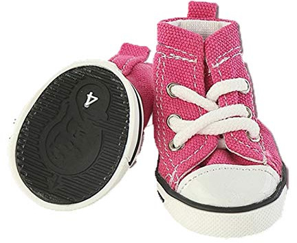 Hundeschuhe Haustier Hund Schuhe Winter Warme Outdoor-Welpenschuhe Stiefel für kleine Hunde Chihuahua Katzen Haustierbedarf pfotenschutz (Color : Pink, Size : 2)