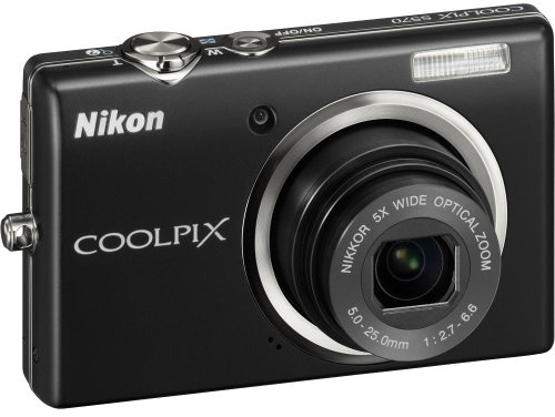 Nikon Coolpix S570 12MP Digital Camera with 5x Wide Angle Optical Vibration Reduction (VR) Zoom and 2.7-Inch LCD Black (Renewed)