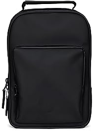 RAINS Bücherrucksack, Rucksack, Laptoptasche, wasserdicht, 2 Jahre Garantie, Schwarz, Regular, Minimalistisch