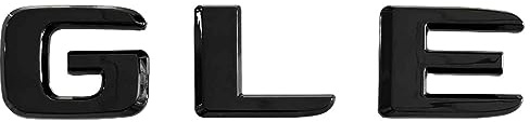 AUTOZOCO Emblema Adhesivo GLE, Insignia GLE Apto para Parte Trasera Autoadhesiva, Compatible con Mercedes, Pegatina GLE, Adhesivo GLE, Plástico, Negro Acabado Brillo