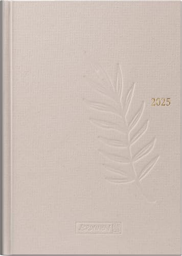 BRUNNEN Buchkalender Modell 796 (2025), 2 Seiten = 1 Woche, A5, 128 Seiten, Naturkarton, hanf