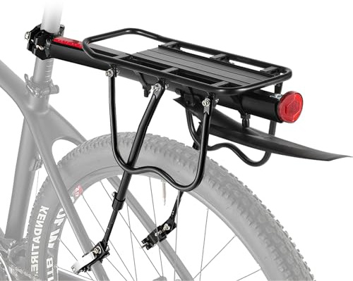 Gimisgu Mountainbike Gepäckträger, Aluminium, Schwarz, 50 kg Tragfähigkeit, 24-29 Zoll, Rücksitzmontage