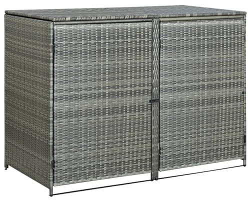 Garbage can box for 2 tons poly rattan anthracite 148¡Á77¡Á111 cm