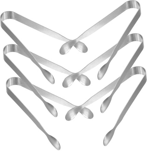 JECOMPRIS 6 Stk kleine Servierzange Mini-Zuckerbesteck Mini-Zuckerzange Lustige Eiszange Vorspeisen kleine Zange Eiszange Edelstahl Süssigkeit Eisclip Tee Cafe Rostfreier Stahl