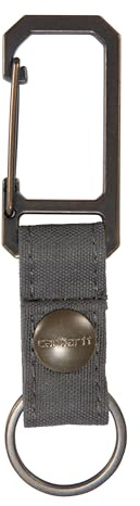 Carhartt Unisex Adult Durable Metal Key Keeper, Belt Loop Key Ring Holder with Self-Locking Metal Gate Clip for Car/Home Keys, Nylon Duck (Gravel), One Size