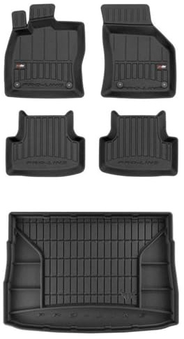 MOTOS Satz Gummifußmatten und Kofferraummatten passend für Volkswagen Golf VII 2012-2020 Hatchback, oberer Laderaumboden Verbessern Sie Ihren Reisekomfort mit Antirutschmatte Auto 3D- Allwetter fußmat
